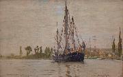 Claude Monet Chasse-maree at anchor oil